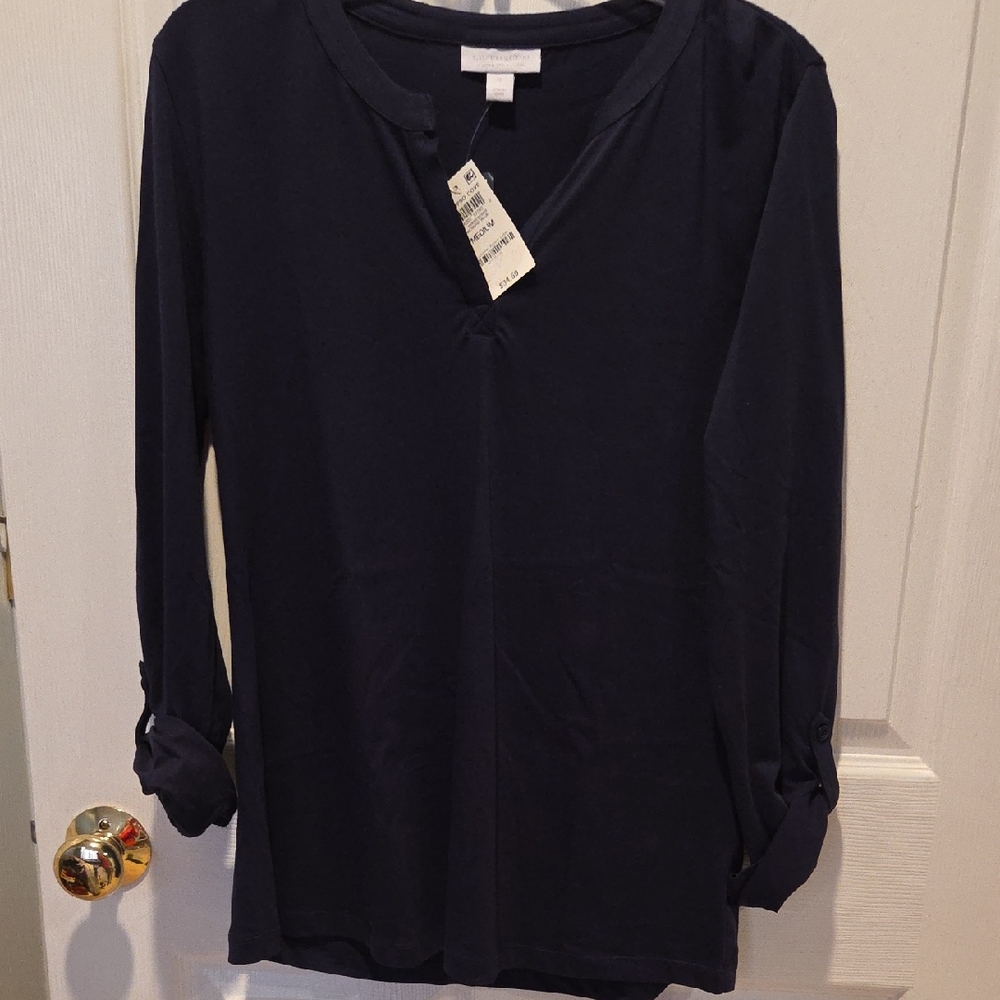 CHARTER CLUB Women's Navy Blue Top